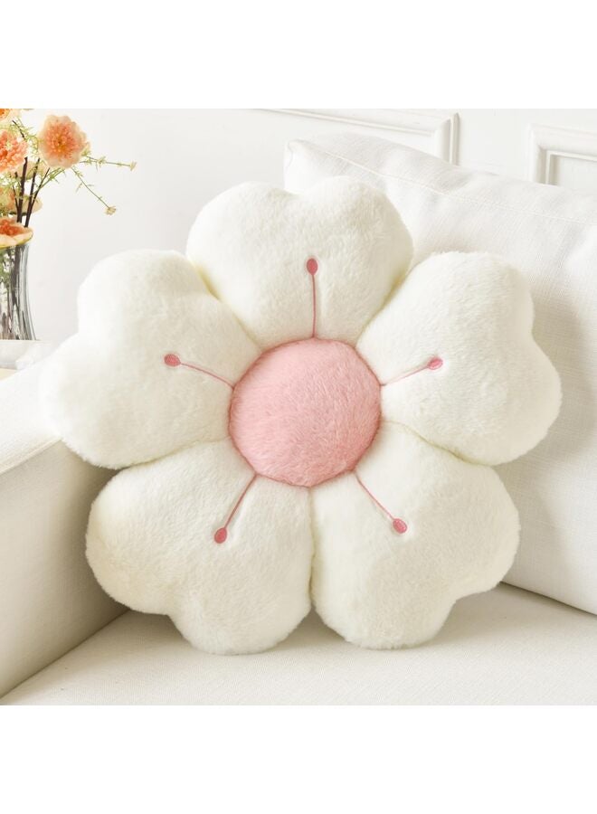 Flower Pillow, Decorative Throw Pillows for Bed Couch, Cute Daisy Pillow Dorm Decor Floor Seating Cushion (White, 13.65 Inches) - Image 1